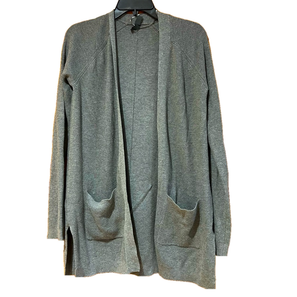 Alya Long Gray Cardigan Sweater Small